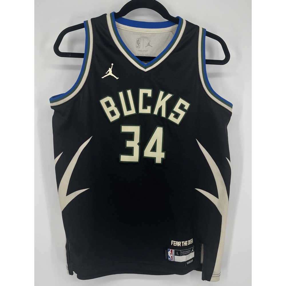 Milwaukee Bucks Jordan Giannis Antetokounmpo #34 Basketball‎ Jersey Boys Large